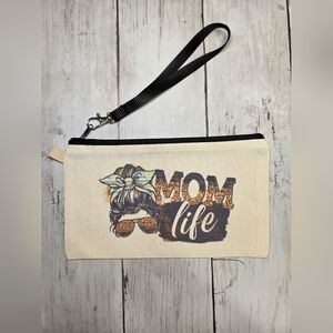 Trendy Cream 'Mom Life' Wristlet